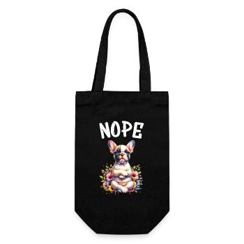 French Bulldog Saying Nope Dog Lover - Gift Bag for Bottles - black - Front