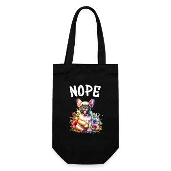 Bouledogue français disant non, amoureux des chiens - Sac à bouteille - noir - Devant