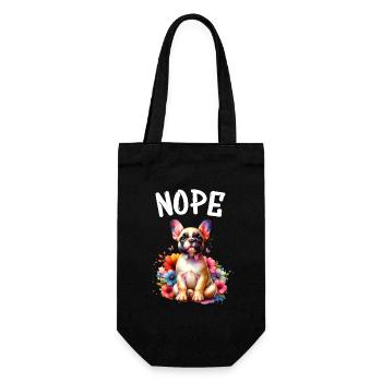 Bouledogue français disant non, amoureux des chiens - Sac à bouteille - noir - Devant