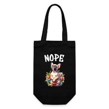 French Bulldog Saying Nope Dog Lover - Gift Bag for Bottles - black - Front