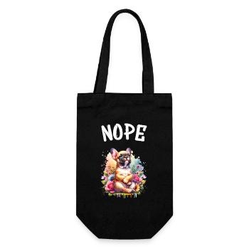 French Bulldog Saying Nope Dog Lover - Gift Bag for Bottles - black - Front