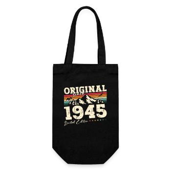 Original 1945 Jahrgang 1945 Geburtstag 1945 - Geschenkbeutel für Flaschen - Schwarz - Vorne