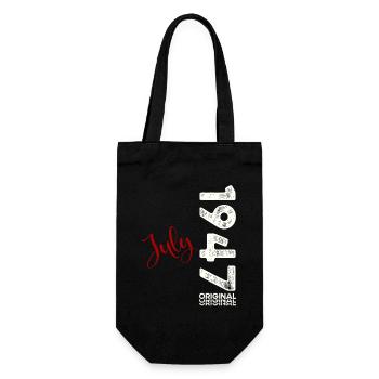77th Birthday Original July 1947 Born 1947 - Gift Bag for Bottles - black - Front