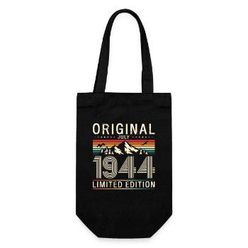 80th Birthday Original July 1944 Born 1944 - Gift Bag for Bottles - black - Front
