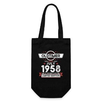 66. Geburtstag Oldtimer Juli 1958 Jahrgang 1958 - Geschenkbeutel für Flaschen - Schwarz - Vorne