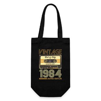 40. Geburtstag Kassette Juli 1984 Jahrgang 1984 - Geschenkbeutel für Flaschen - Schwarz - Vorne