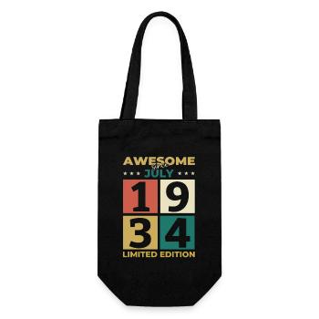 90th Birthday Original July 1934 Born 1934 - Gift Bag for Bottles - black - Front