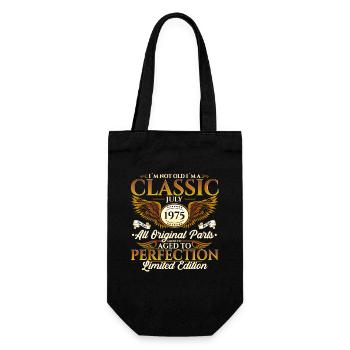 50ème Anniversaire Voiture Classique Juillet 1975 Millésime 1975 - Sac à bouteille - noir - Devant