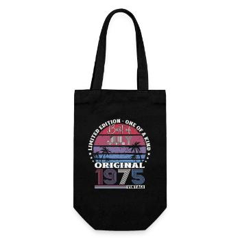 50. Geburtstag Original Juli 1975 Jahrgang 1975 - Geschenkbeutel für Flaschen - Schwarz - Vorne