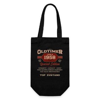 66. Geburtstag Oldtimer Juli 1958 Jahrgang 1958 - Geschenkbeutel für Flaschen - Schwarz - Vorne