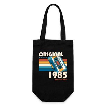40. Geburtstag Kassette Juli 1985 Jahrgang 1985 - Geschenkbeutel für Flaschen - Schwarz - Vorne