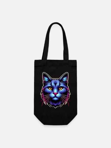 Katze - Geschenkbeutel für Flaschen - Schwarz