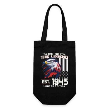79. Geburtstag Baujahr 1945 Jahrgang 1945 Legende - Geschenkbeutel für Flaschen - Schwarz - Vorne