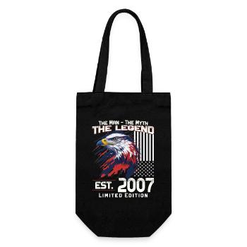 17th Birthday Year 2007 Vintage 2007 Legend - Gift Bag for Bottles - black - Front