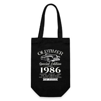 Oldtimer 1986 Jahrgang 1986 38. Geburtstag 1986 - Geschenkbeutel für Flaschen - Schwarz - Vorne