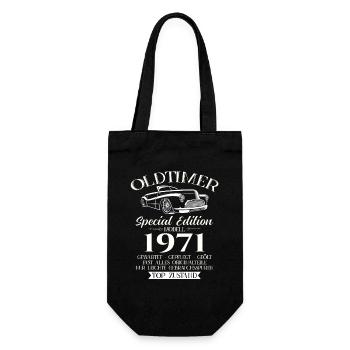 Oldtimer 1971 Jahrgang 1971 53. Geburtstag 1971 - Geschenkbeutel für Flaschen - Schwarz - Vorne