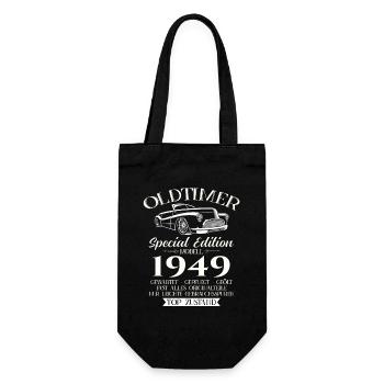 75. Geburtstag Oldtimer 1949 Jahrgang 1949 - Geschenkbeutel für Flaschen - Schwarz - Vorne
