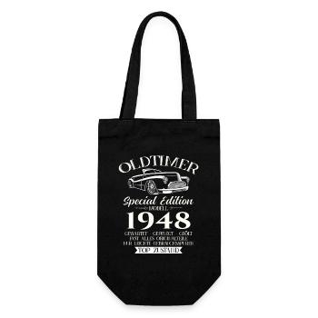 Oldtimer 1948 Jahrgang 1948 76. Geburtstag 1948 - Geschenkbeutel für Flaschen - Schwarz - Vorne