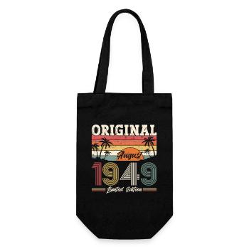 75th Birthday Original August 1949 Born 1949 - Gift Bag for Bottles - black - Front