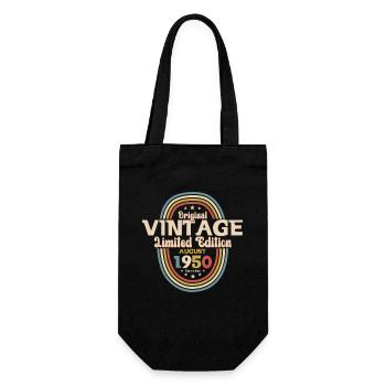 74. Geburtstag Original August 1950 Jahrgang 1950 - Geschenkbeutel für Flaschen - Schwarz - Vorne