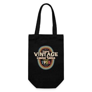 70. Geburtstag Original August 1955 Jahrgang 1955 - Geschenkbeutel für Flaschen - Schwarz - Vorne