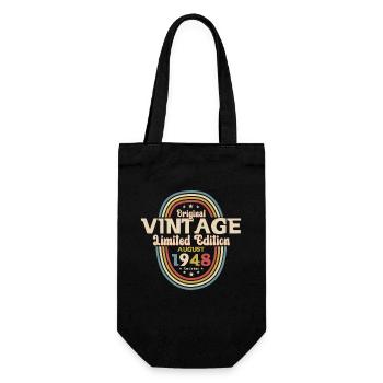 Original 1948 Jahrgang August 76. Geburtstag 1948 - Geschenkbeutel für Flaschen - Schwarz - Vorne