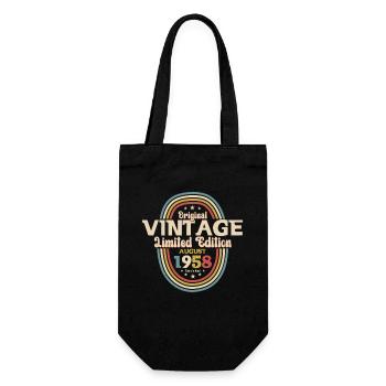 66th Birthday Original August 1958 Born 1958 - Gift Bag for Bottles - black - Front