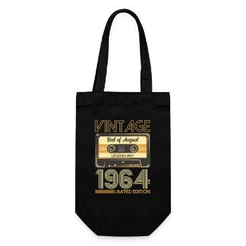 60th Birthday Original August 1964 Born 1964 - Gift Bag for Bottles - black - Front