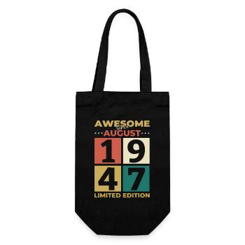 77th Birthday Original August 1947 Born 1947 - Gift Bag for Bottles - black - Front