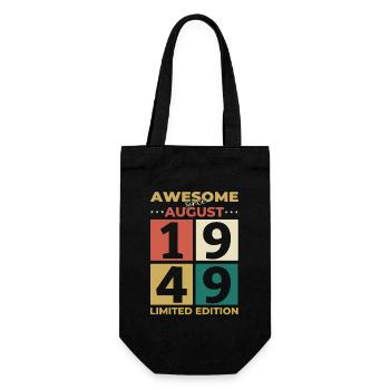 75th Birthday Original August 1949 Born 1949 - Gift Bag for Bottles - black - Front