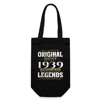 85th Birthday Original August 1939 Born 1939 - Gift Bag for Bottles - black - Front