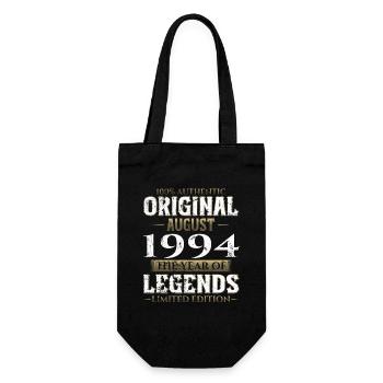 30th Birthday Original August 1994 Vintage 1994 - Gift Bag for Bottles - black - Front