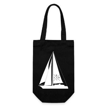 Segelboot Sail Rückenaufdruck - Kapitän Segler - Geschenkbeutel für Flaschen - Schwarz - Vorne