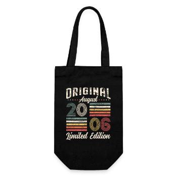 18th Birthday Original August 2006 Vintage 2006 - Gift Bag for Bottles - black - Front