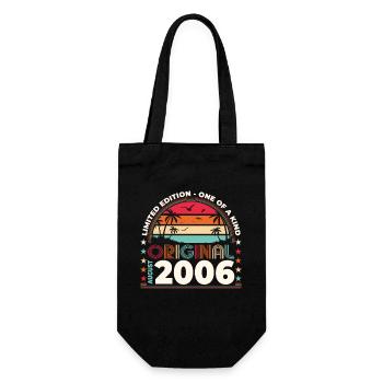 18th Birthday Original August 2006 Year 2006 - Gift Bag for Bottles - black - Front