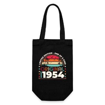 70th Birthday Original August 1954 Year 1954 - Gift Bag for Bottles - black - Front