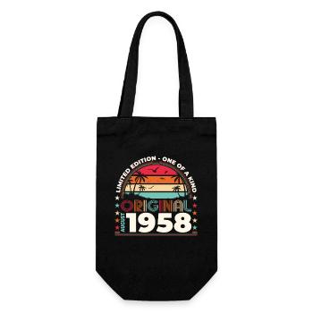 66th birthday Original August 1958 Year 1958 - Gift Bag for Bottles - black - Front