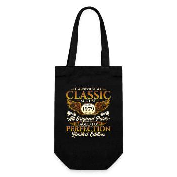 45th Birthday Oldtimer August 1979 Vintage 1979 - Gift Bag for Bottles - black - Front