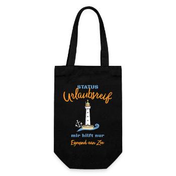 Egmond aan Zee, Niederlande, Status Urlaubsreif - Geschenkbeutel für Flaschen - Schwarz - Vorne