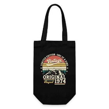 77th Birthday Original August 1947 Born 1947 - Gift Bag for Bottles - black - Front