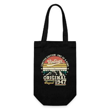 77th Birthday Original August 1947 Born 1947 - Gift Bag for Bottles - black - Front