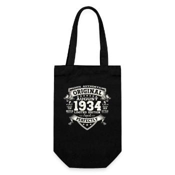 90th Birthday Original August 1934 Born 1934 - Gift Bag for Bottles - black - Front