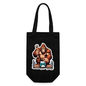 Retro Gamer Gorilla mit Controller Konsolenspiele - Geschenkbeutel für Flaschen - Schwarz - Vorne