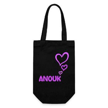 Geschenk für Anouk - Geschenkbeutel für Flaschen - Schwarz - Vorne