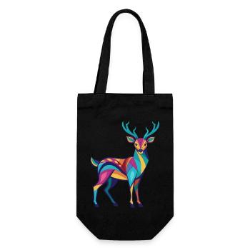 Deer - Colorful and lively - Gift Bag for Bottles - black - Front