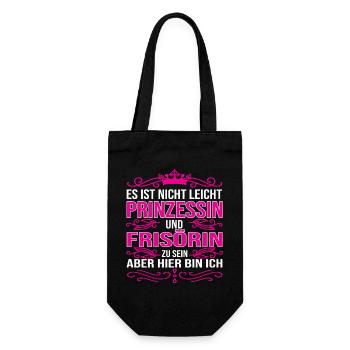 Es ist nicht leicht Prinzessin und Frisörin zu sei - Geschenkbeutel für Flaschen - Schwarz - Vorne