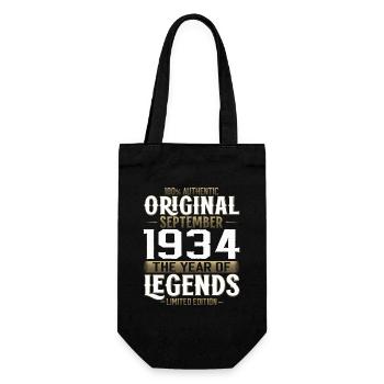 90th Birthday Vintage September 1934 Vintage 34 - Gift Bag for Bottles - black - Front