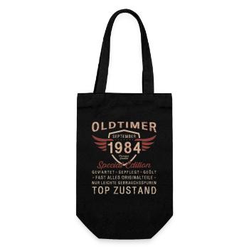 40. Geburtstag Oldtimer September 1984 Jahrgang 84 - Geschenkbeutel für Flaschen - Schwarz - Vorne