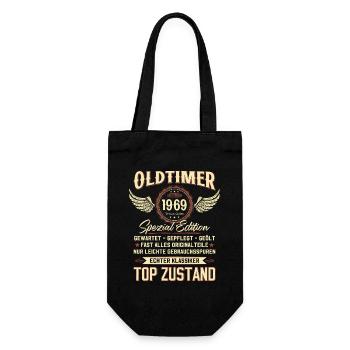 55. Geburtstag Oldtimer September 1969 Jahrgang 69 - Geschenkbeutel für Flaschen - Schwarz - Vorne