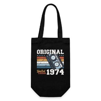 50th Birthday Vintage September 1974 Vintage 74 - Gift Bag for Bottles - black - Front